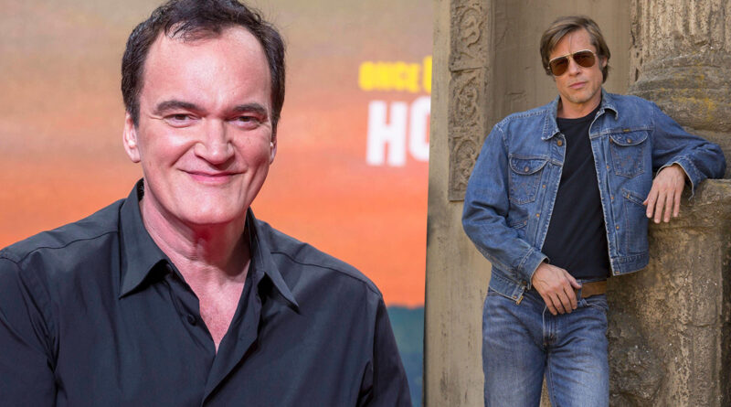 Quentin Tarantino e Brad Pitt discutindo The Adventures of Cliff Booth, novo filme da Netflix dirigido por David Fincher.