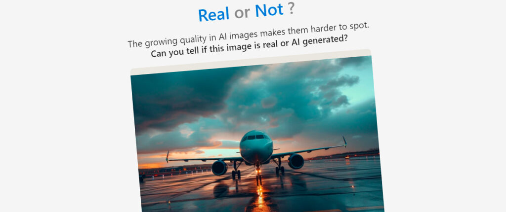 Teste Microsoft desafia: Foto de exemplo do teste Real or Not da Microsoft: realista, mas questionável, destaca dificuldade de identificar imagens falsas.