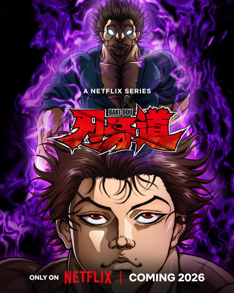 Baki-Dou trailer e visual revelados; estreia em 2026 3 Key visual de Baki-Dou com Miyamoto Musashi, estreia 2026 Netflix anime trailer revelado oficial