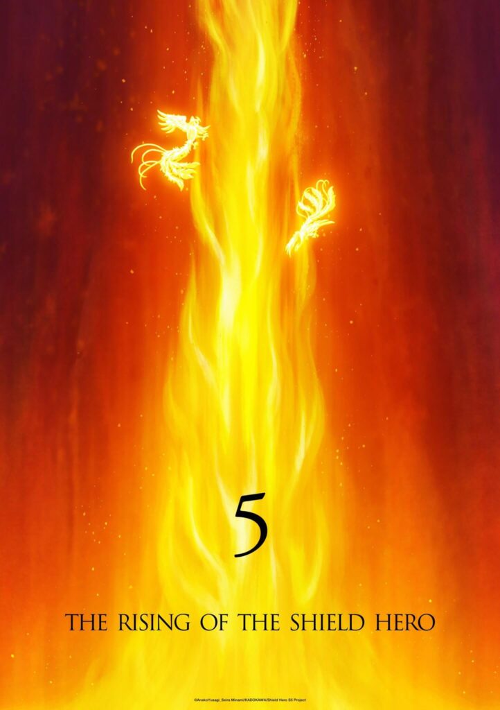 The Rising of the Shield Hero temporada 5 anunciada 3 Teaser visual de The Rising of the Shield Hero 5 temporada destacando os heróis e o novo arco