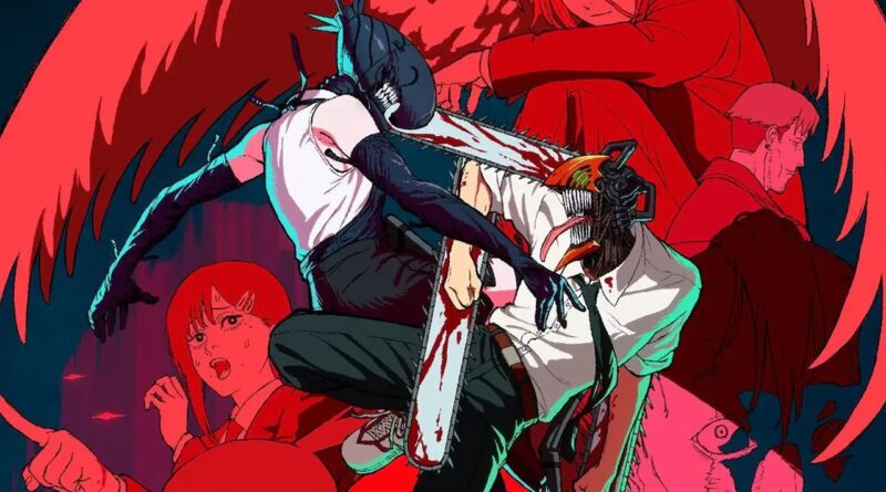 Chainsaw Man Reze Arc pôster oficial com Denji e Reze prontos para batalha