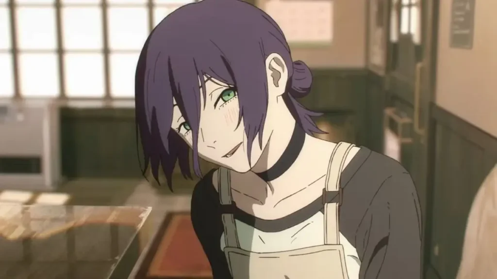 Arte de Chainsaw Man Reze Arc destacando Reze e o clima tenso do Arco da Garota Bomba