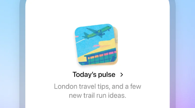 Ilustração do ChatGPT Pulse da OpenAI com logo do ChatGPT ao centro