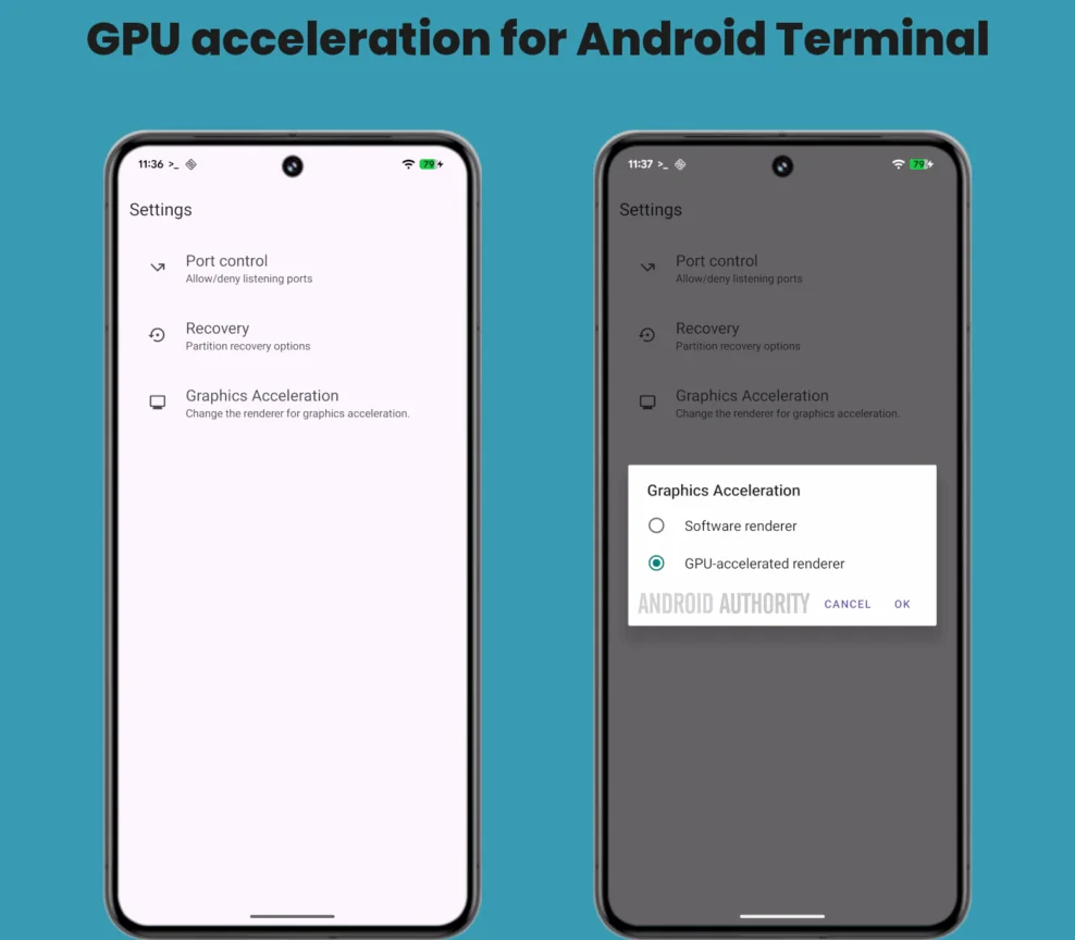 Apps Linux no Android terão aceleração de GPU 3 Tela de Graphics Acceleration no Terminal Linux do Android