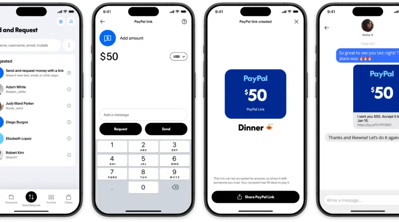 PayPal Links: link único de pagamento P2P com valor definido, expiração em 10 dias e suporte futuro a cripto