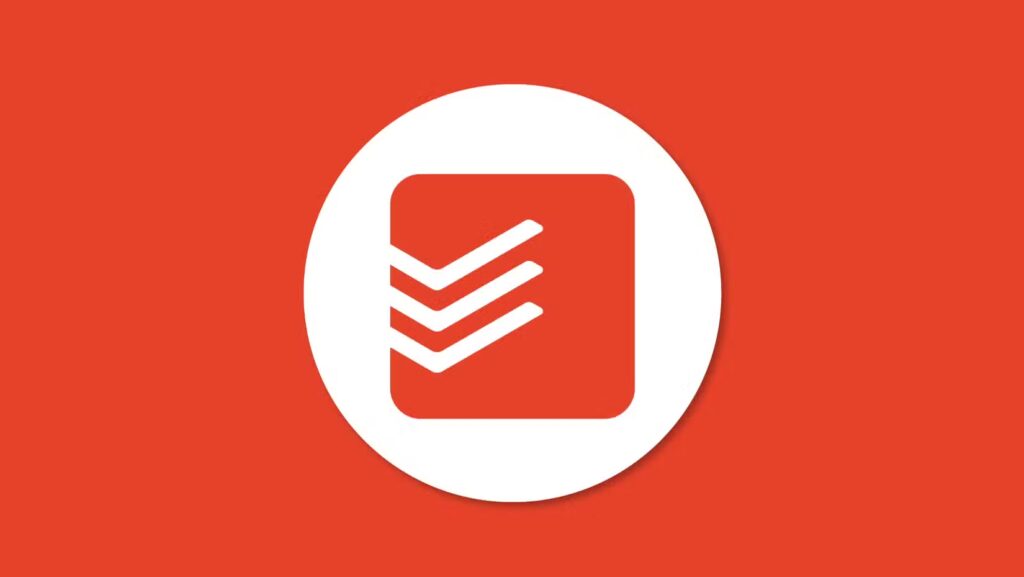 Ícone do Todoist em fundo vermelho; integração do Todoist com Gmail para transformar e-mails em tarefas
