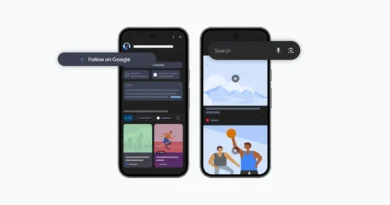 Interface do Google Discover destaca o botão Seguir e cards de artigos, vídeos e posts sociais