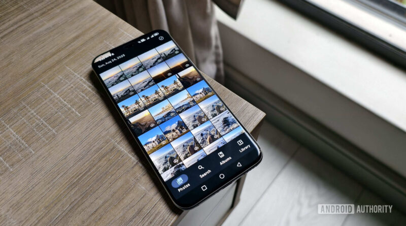 Apps auto-hospedados Android: 6 favoritos 7 Tela do Immich no Android exibindo grade de fotos e opções de backup para servidor próprio