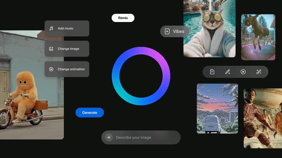 Meta Vibes: feed de vídeos curtos por IA chega 5 Meta Vibes: feed de vídeos curtos gerados por IA com criação do zero e remix