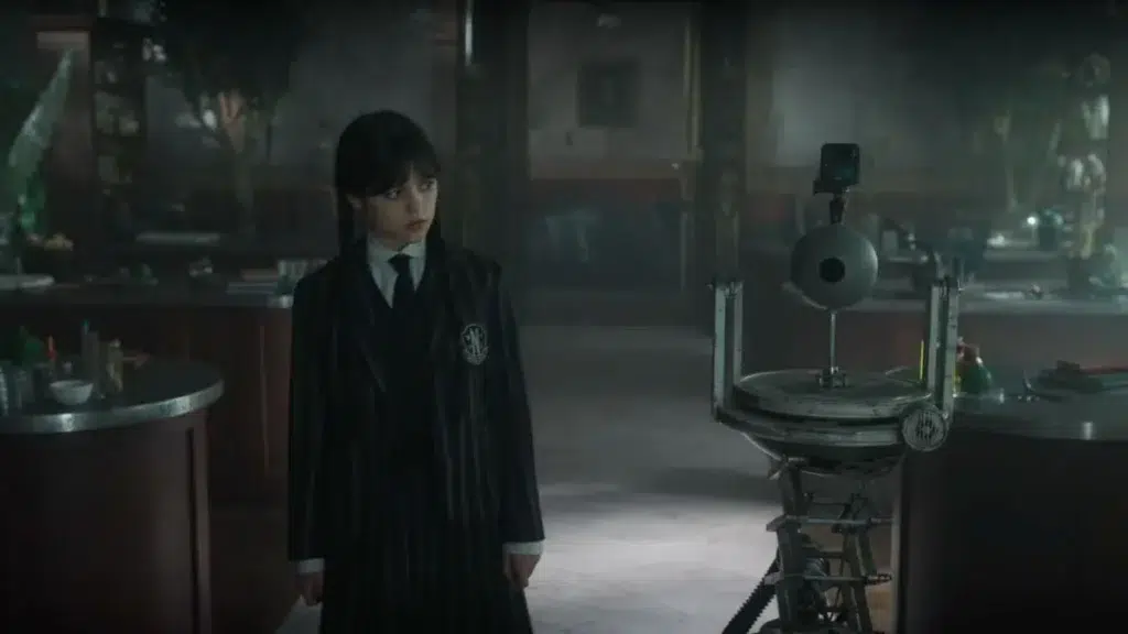 Wandinha 2: VFX de Professor Orloff revelados 5 Set de filmagem de Wednesday temporada 2: integração de captação 360° com VFX volumétrico para o Professor Orloff