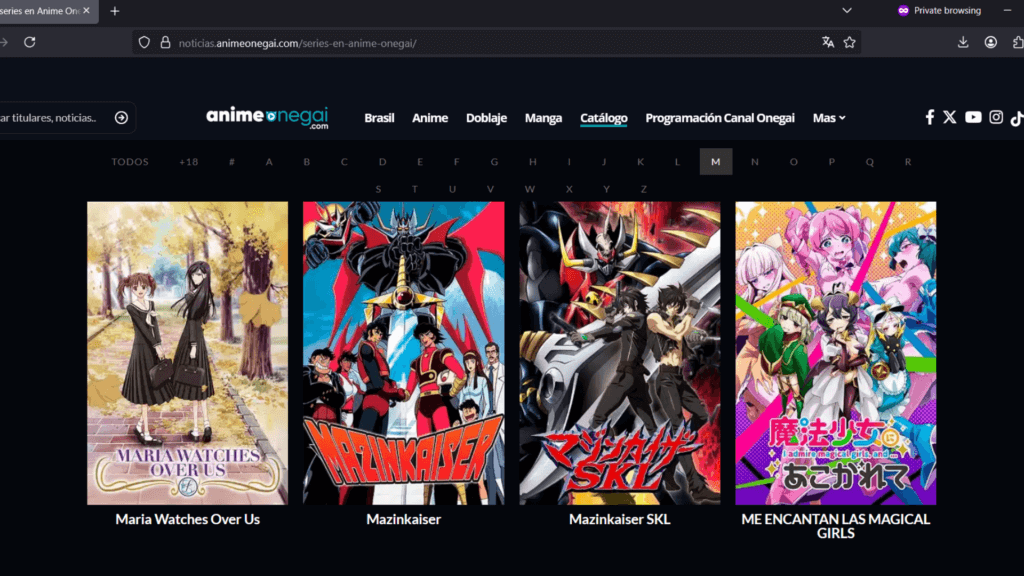 Anime Onegai encerrará operações em 31 de outubro 9 Catalogo do Anime Onegai exibindo séries populares e opções de dublagem e legendas