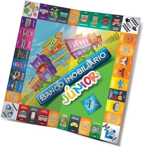 Jogos de tabuleiro Dia das Crianças: ofertas Amazon 8 Banco Imobiliário Jr. com tabuleiro colorido e notas simplificadas