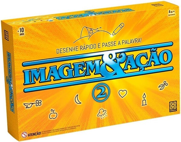 Jogos de tabuleiro Dia das Crianças: ofertas Amazon 9 Imagem & Ação 2 com cartas temáticas, peões e ampulheta