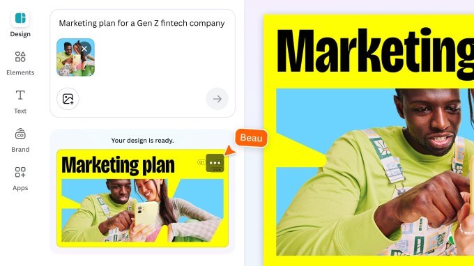 Canva lança modelo próprio de design e novas ferramentas com IA 6 Assistente Canva AI com interface de chat integrada