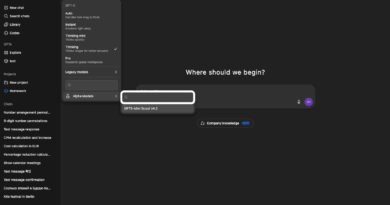 Interface do ChatGPT com seletor de modelos; indícios do GPT-5.1 Mini em testes e upgrade empresarial