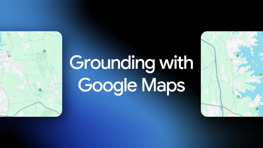 Ilustração do uso do Google Maps para grounding com a Gemini API