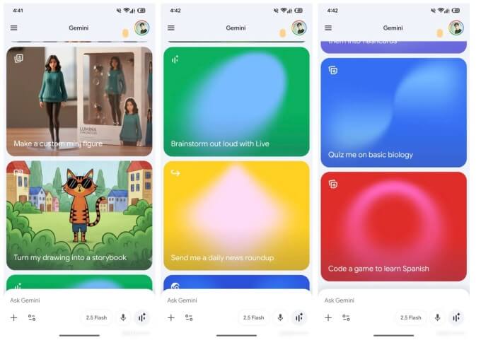 App Gemini AI do Google terá feed visual; veja o que muda 5 Atalhos reposicionados e feed rolável na nova tela do Gemini