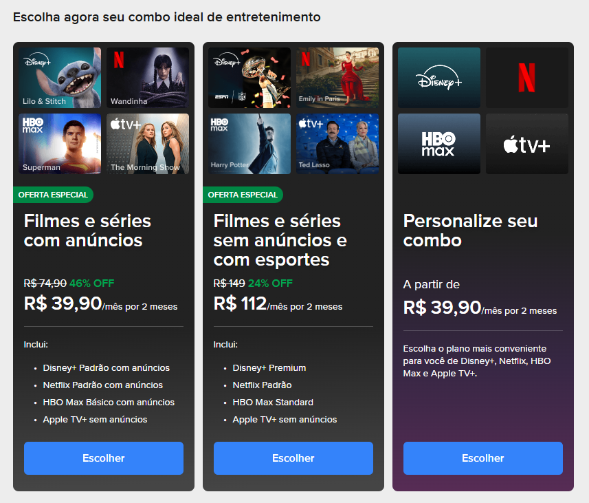Meli+ Mega inclui Disney+, Netflix, HBO Max e Apple TV+ 5 Opções de personalização do Meli+ Mega para elevar planos de Disney+, Netflix e HBO Max para versões sem anúncios