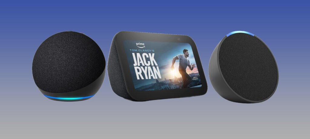 Echo, Kindle e Fire TV com desconto e cupom na Amazon 5 Linha Echo em oferta: Echo Dot, Echo Spot, Echo e Echo Show 8 com Alexa e integração smart