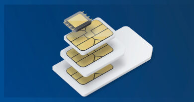 Ilustração do conceito de eSIM, o chip virtual que substitui o SIM card físico