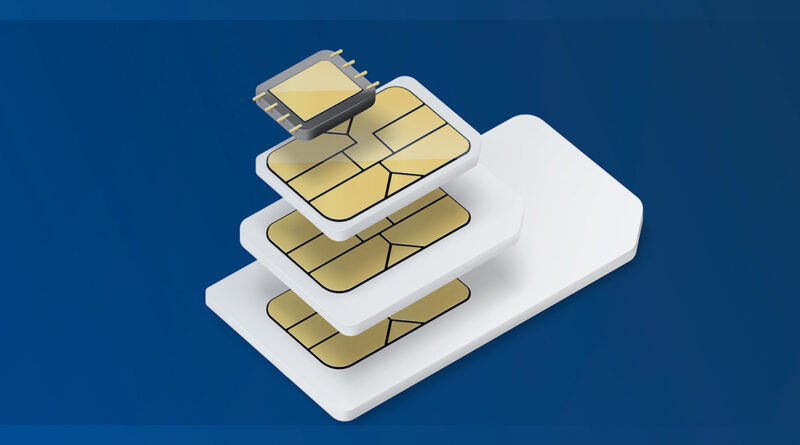 Ilustração do conceito de eSIM, o chip virtual que substitui o SIM card físico