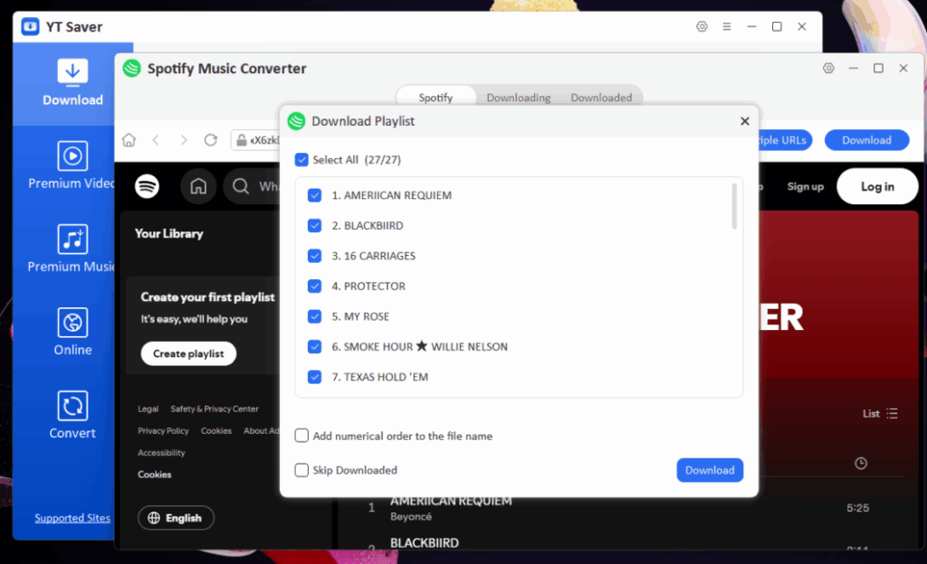 Como baixar músicas do Spotify em MP3 com qualidade 13 Página de download do YT Saver destacando botão de baixar
