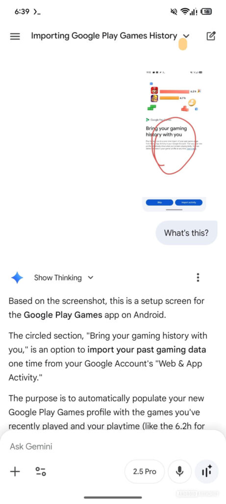 Google Gemini ganha marcação de imagem tipo Circle to Search 13 Gemini com região destacada para análise de objeto e texto, exibindo sugestões contextuais