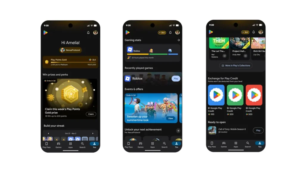 Google Play Store: atualização com IA e aba You 3 Google Play Store atualização 48.2 com IA, aba You e busca semântica; hub de jogos, conquistas e Play Points