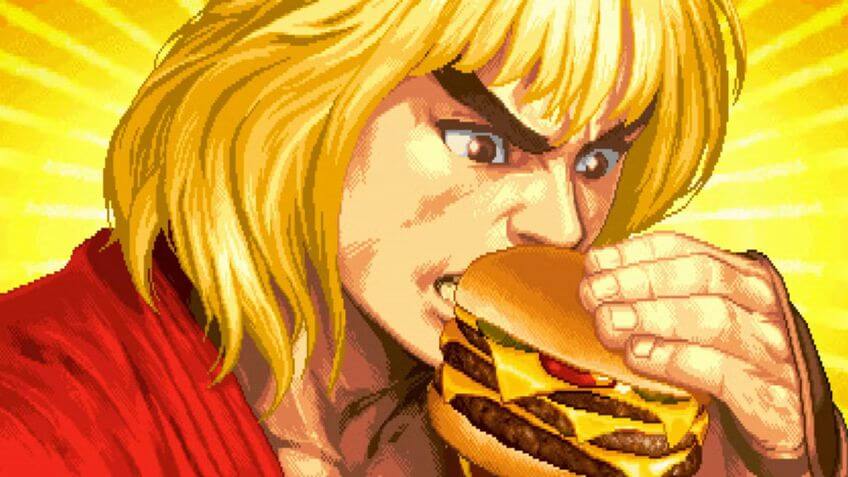 Street Fighter no McDonald's: Street Burgers no Japão 6 Campanha Street Fighter II em 16‑bit: skins no Street Fighter 6 com cores vermelho e amarelo