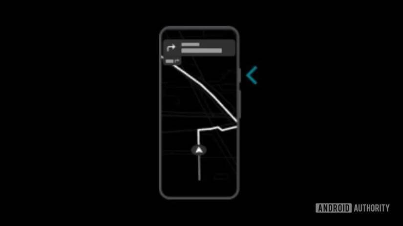 Google Maps: Novo modo de economia de energia revelado 6 Ilustração de como o modo de economia de energia é ativado no Google Maps com o botão físico.