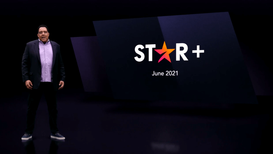 Logotipo do Star+ em fundo escuro durante seu lançamento na América Latina