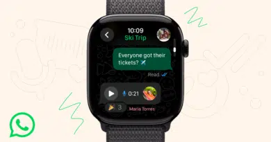 WhatsApp Apple Watch app interface com mensagens e notificações