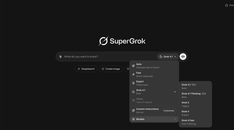 Imagem promocional do Grok 4.1, modelo de IA lançado pela xAI