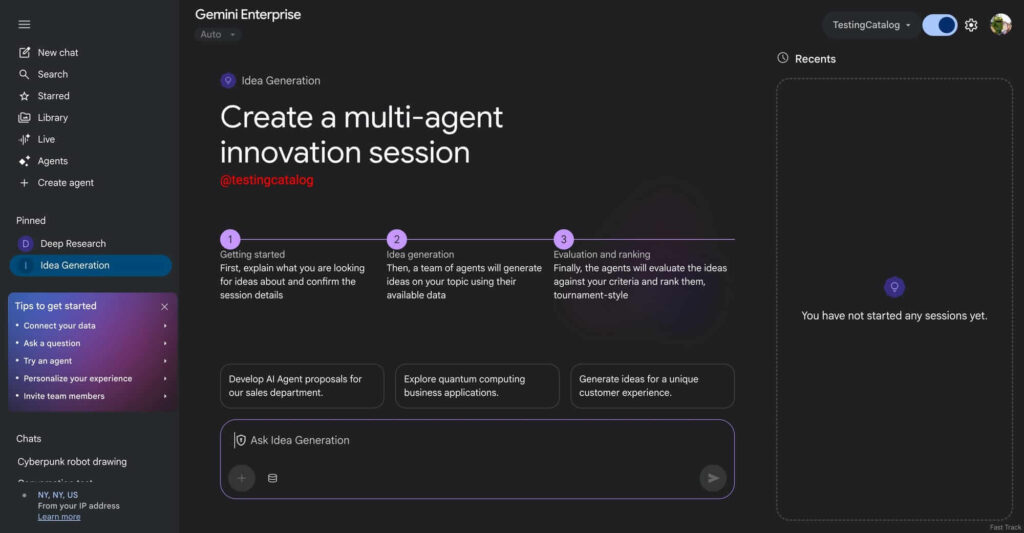 Google ativa automação de pesquisa no Gemini Enterprise 9 Exemplo de painel de controle do Gemini