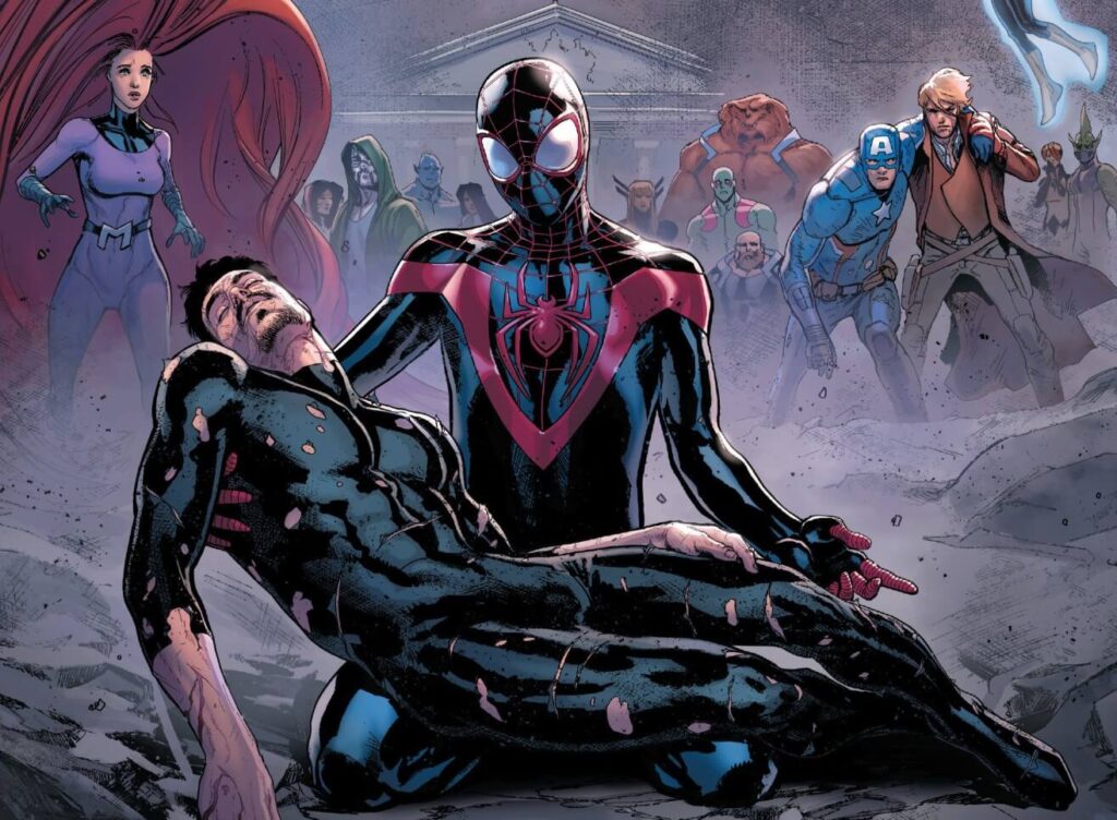 Homem de Ferro em momento dramático nos quadrinhos