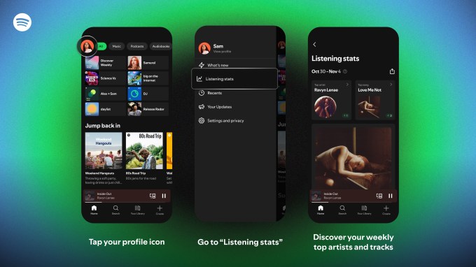 Spotify lança estatísticas semanais de audição 4 Capturas de tela mostrando as novas estatísticas de audição do Spotify
