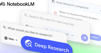 Interface do Google NotebookLM com Deep Research