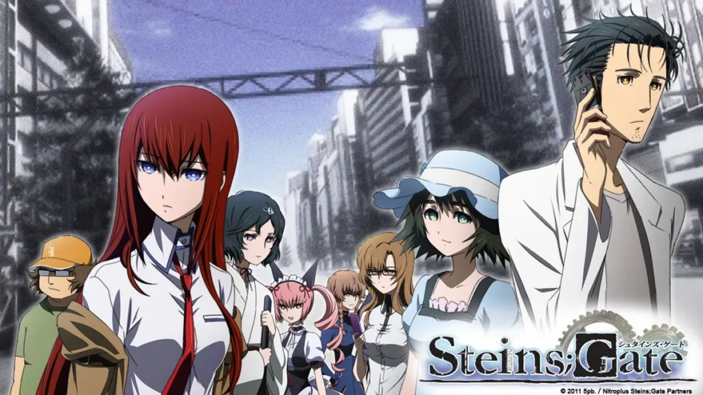 9 animes baseados em visual novels que você precisa ver 9 9 animes baseados em visual novels: Elenco de Steins;Gate em imagem promocional do anime