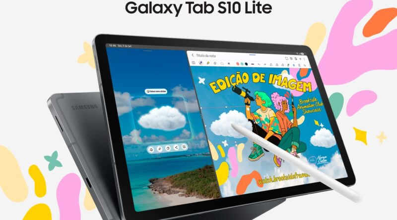 Galaxy Tab S10 Lite com S Pen em destaque