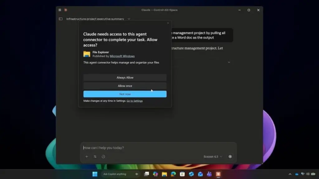 Claude AI acessando o Explorador de Arquivos no Windows 11