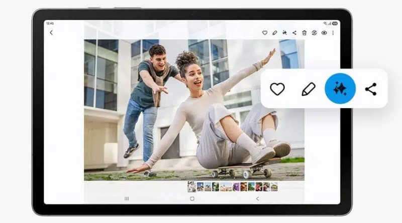 Interface Android 15 no Galaxy Tab S10 Lite