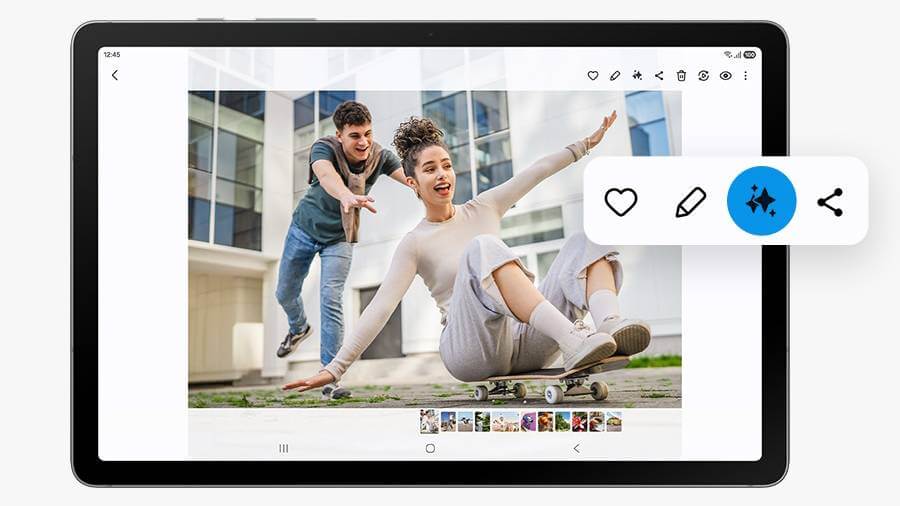 Interface Android 15 no Galaxy Tab S10 Lite