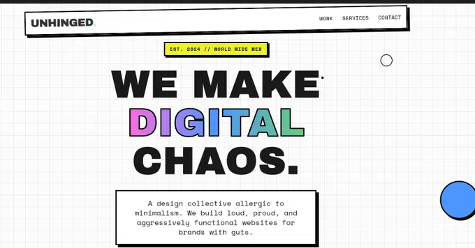 Exemplo de página neo-brutalista criada pelo Gemini 3.0