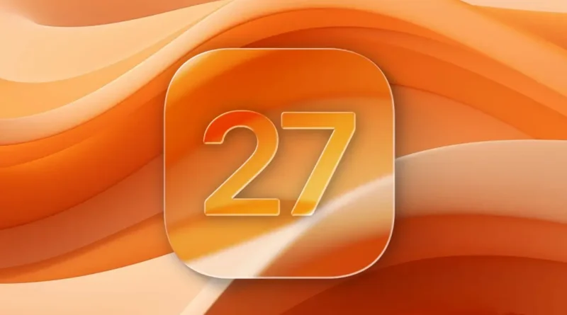 Logo do iOS em fundo minimalista, representando o foco da Apple em desempenho e estabilidade no iOS 27