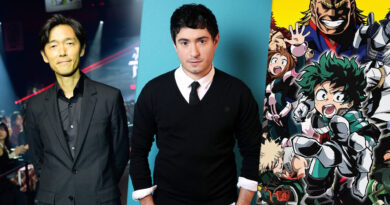 Imagem promocional do filme live‑action de My Hero Academia na Netflix com destaque para personagens icônicos e cenário urbano