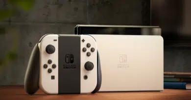 Nintendo Switch OLED em uso conectado à TV
