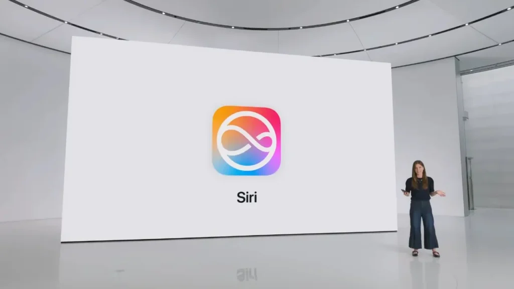 Imagem da assistente Siri durante apresentação na WWDC