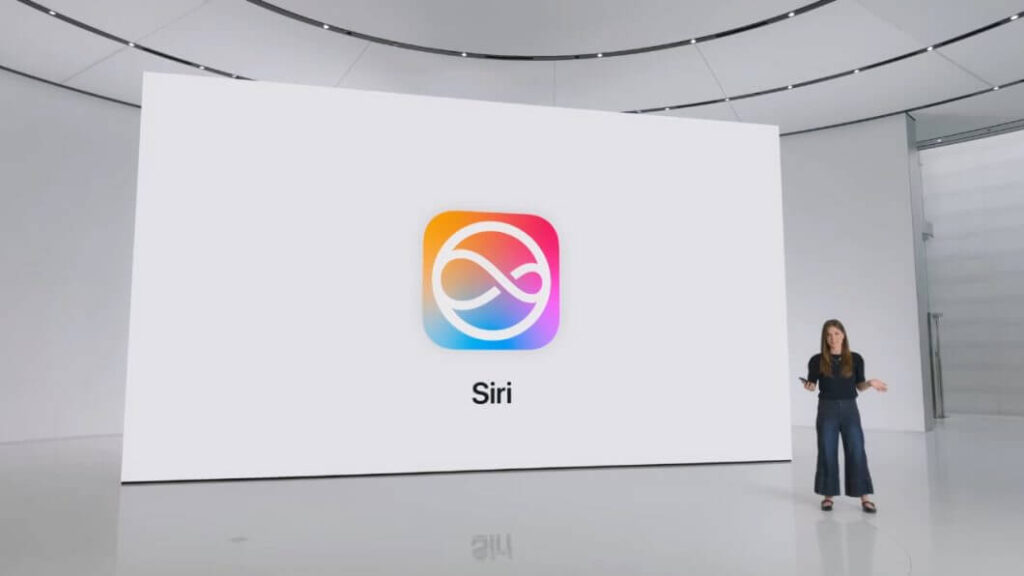 Imagem da assistente Siri durante apresentação na WWDC