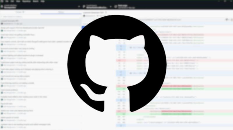 Logo do GitHub sobre um repositório desfocado