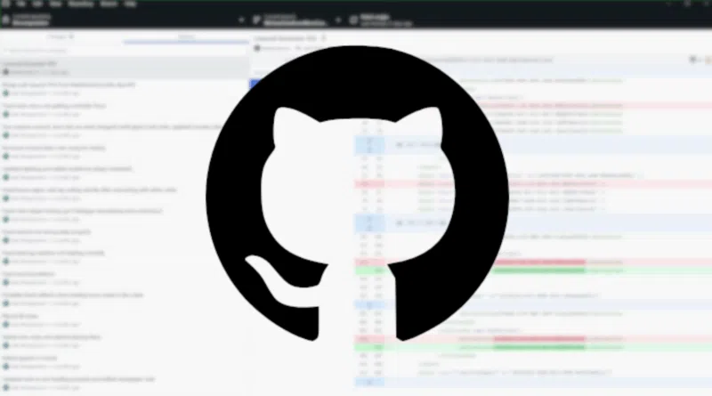 Logo do GitHub sobre um repositório desfocado